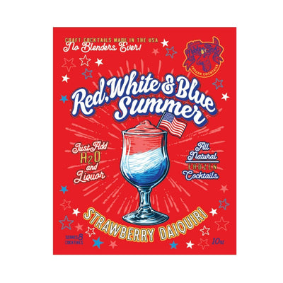 Red, White & Blue Summer Strawberry Daiquiri Frozen Cocktail