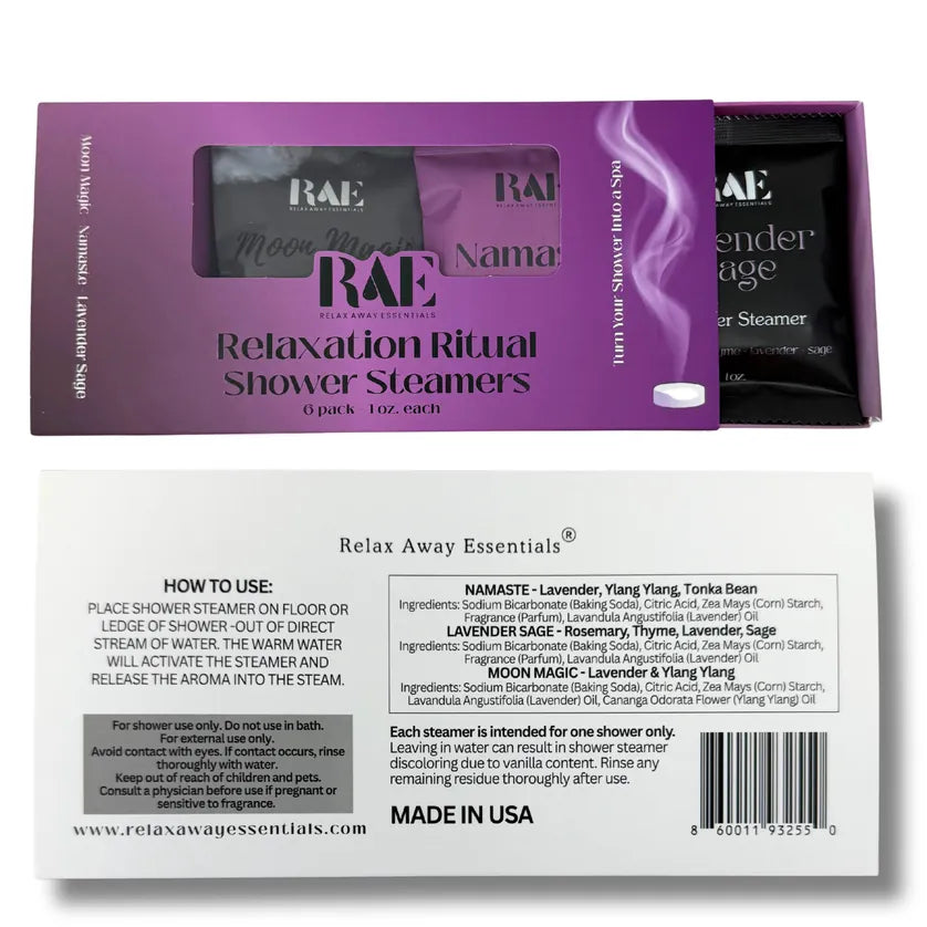 Relax Away Essentials Relaxation Lavender Shower Steamers