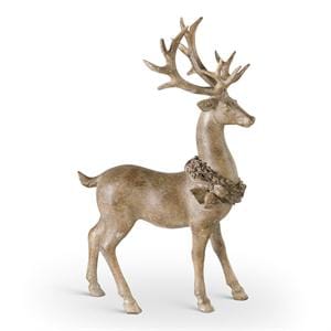 K&K Seasonal Decor Resin Light Brown Deer w/Antique Finish