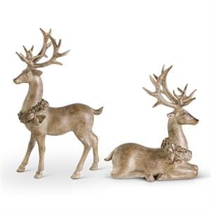 K&K Seasonal Decor Resin Light Brown Deer w/Antique Finish