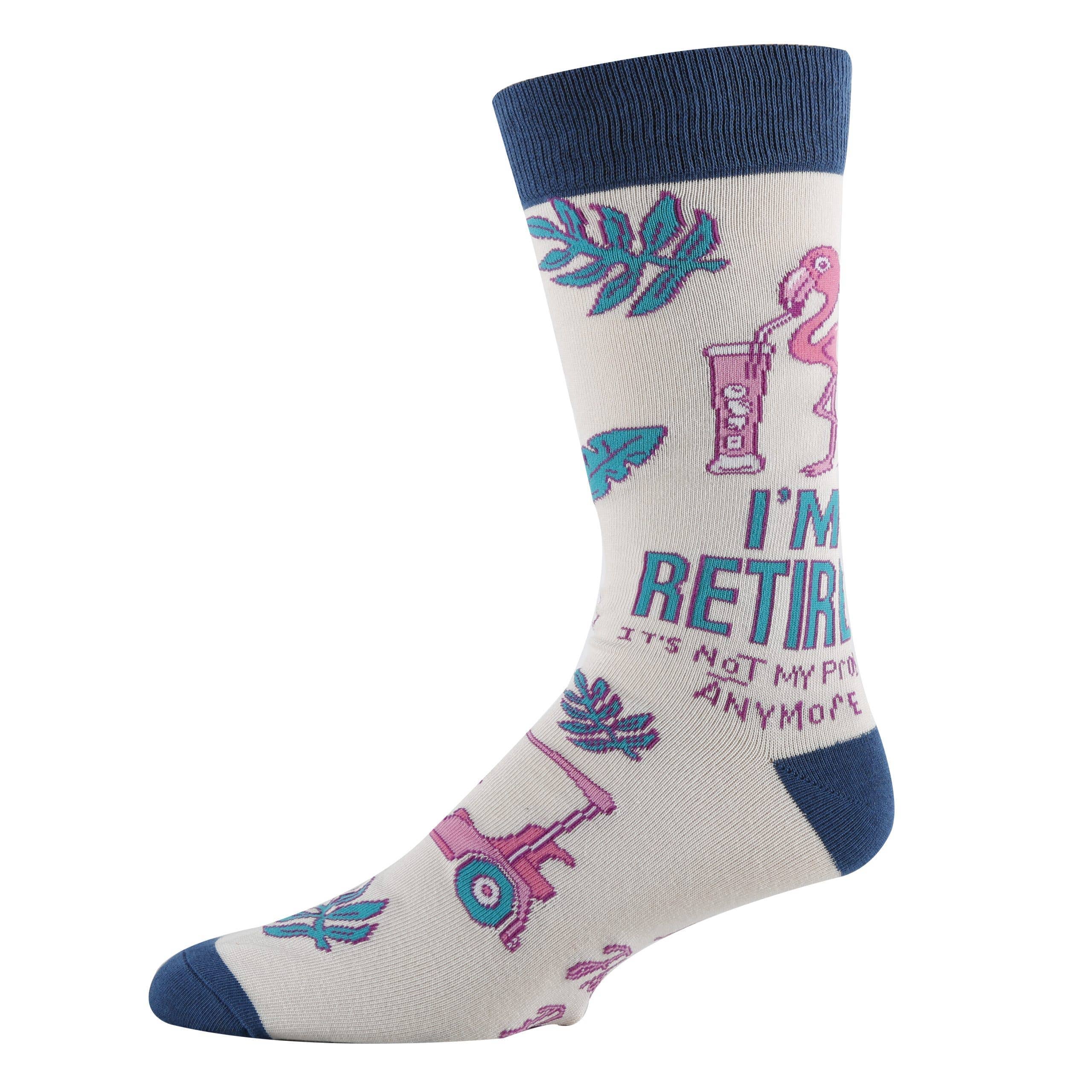 Oooh Yeah/Sock It Up/Oooh Geez Slippers Socks Retired Men's Funny Flamingo Cotton Crew Socks