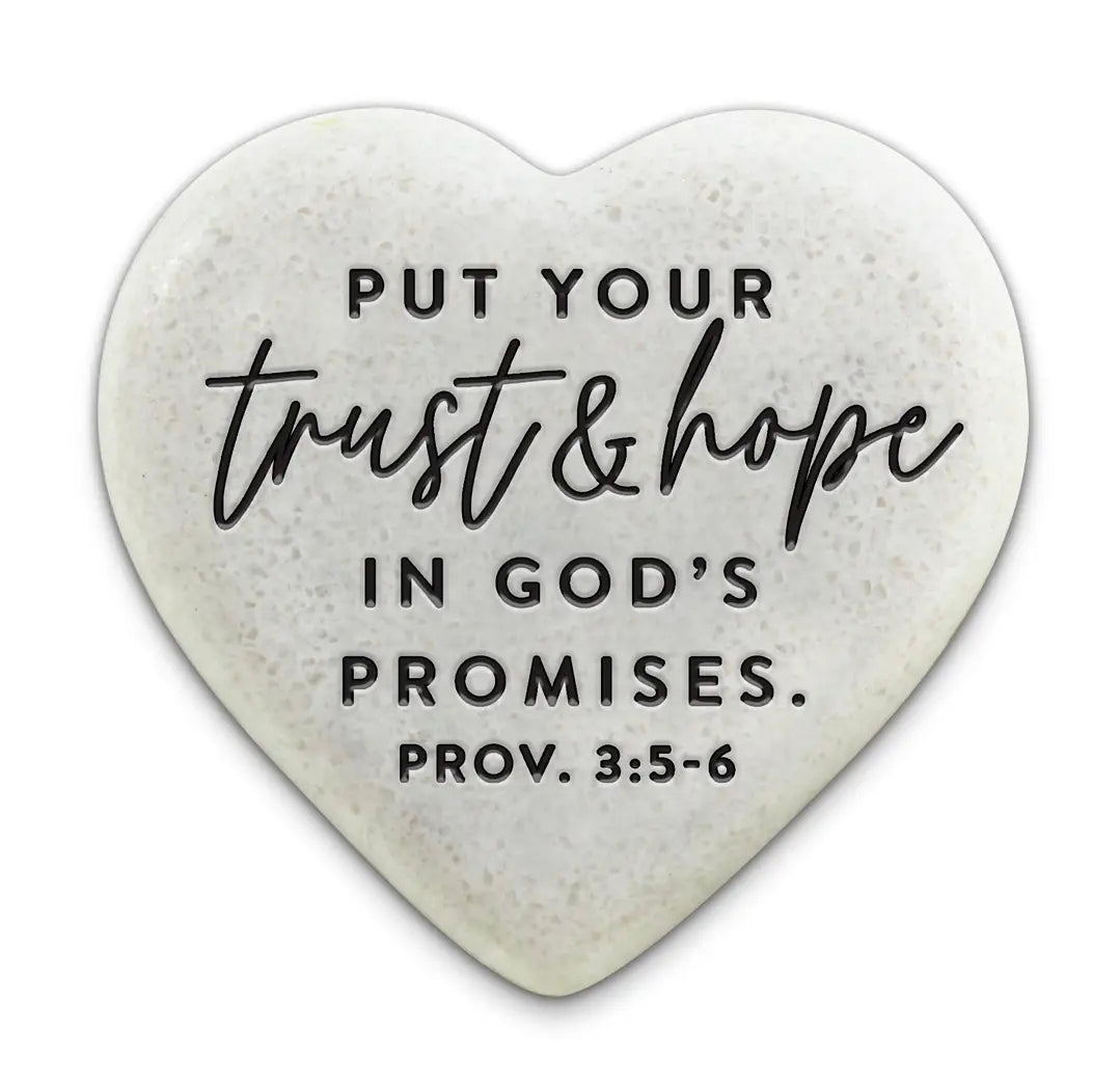 Stone Scripture Heart Put Your Trust & Hope In God's Promise