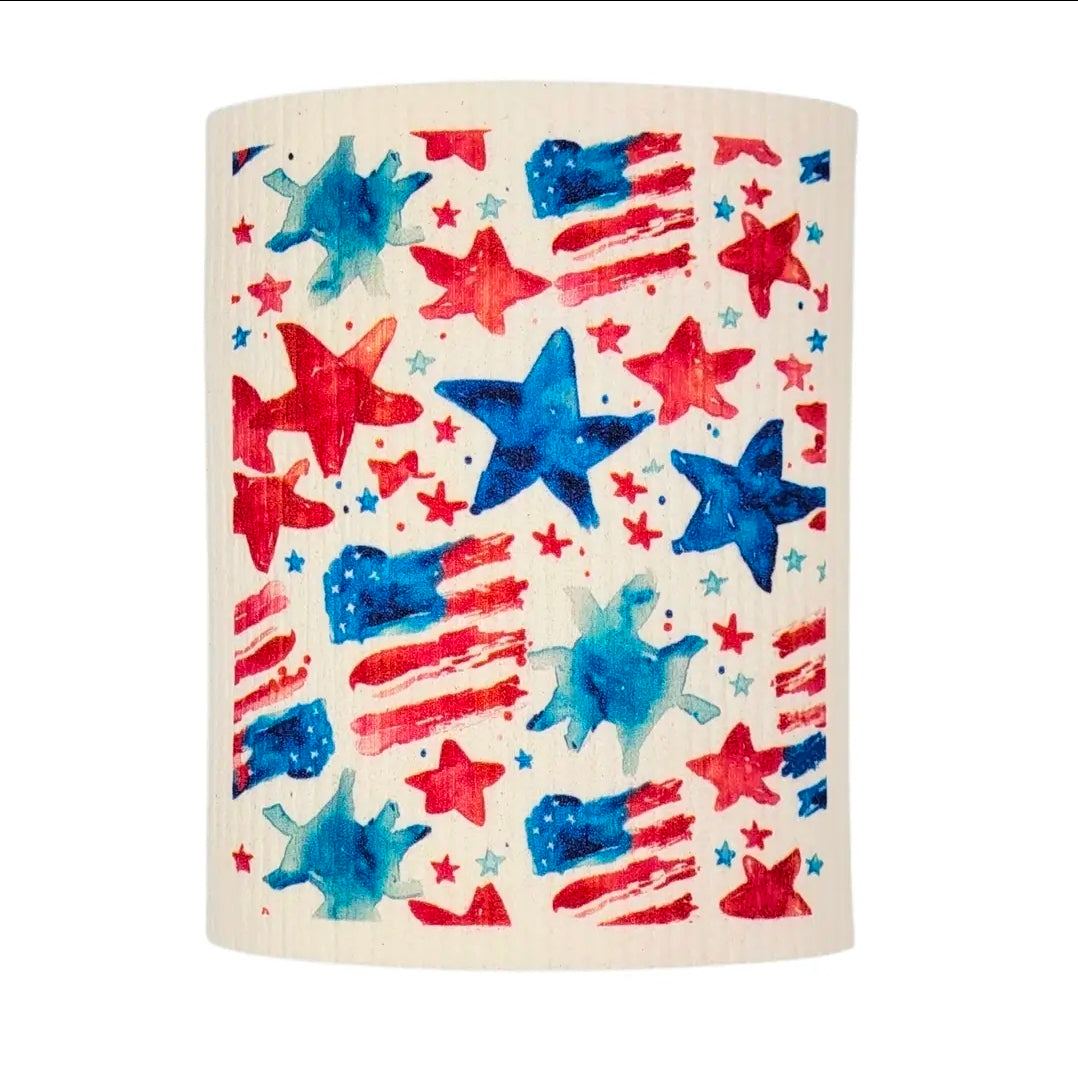 Stars & Stripes 4th of July Swedish Sponge Cloth