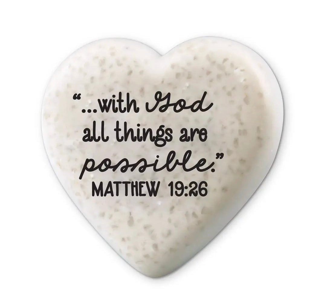 Stone Scripture Heart With God All Things Are Possible