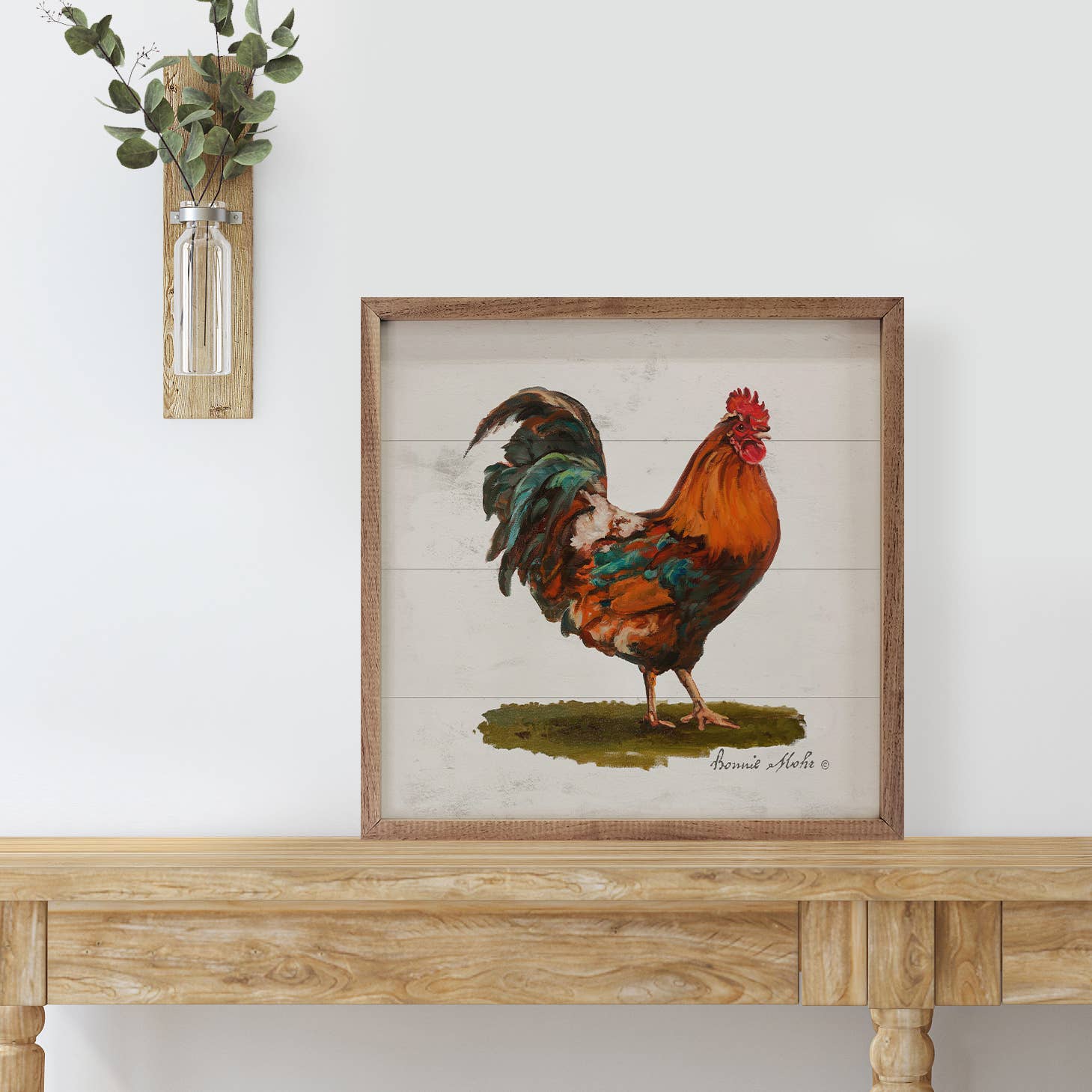Rooster On Grass Picture