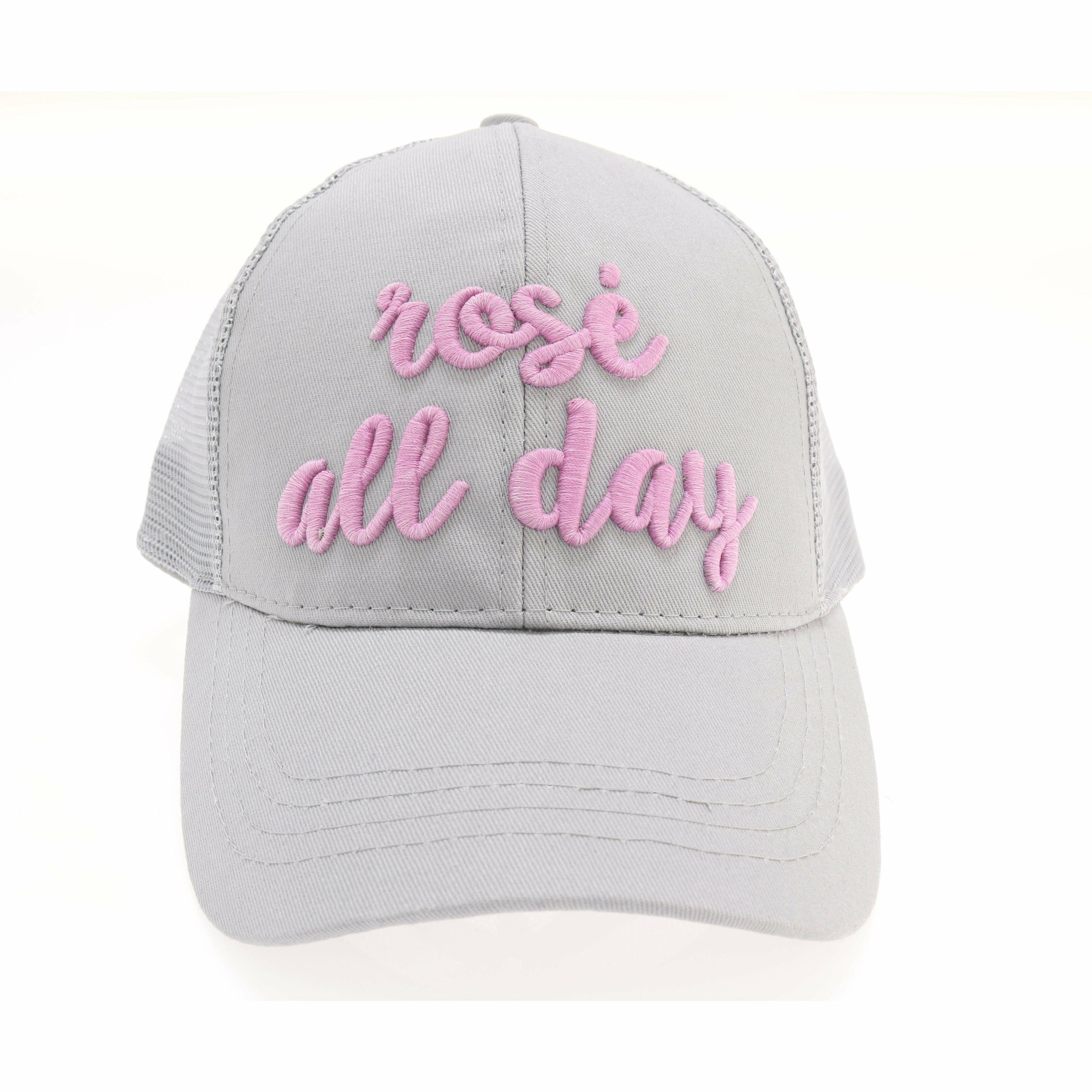 C.C Beanie Baseball Hat Rose All Day Embroidered High Ponytail CC Ballhat