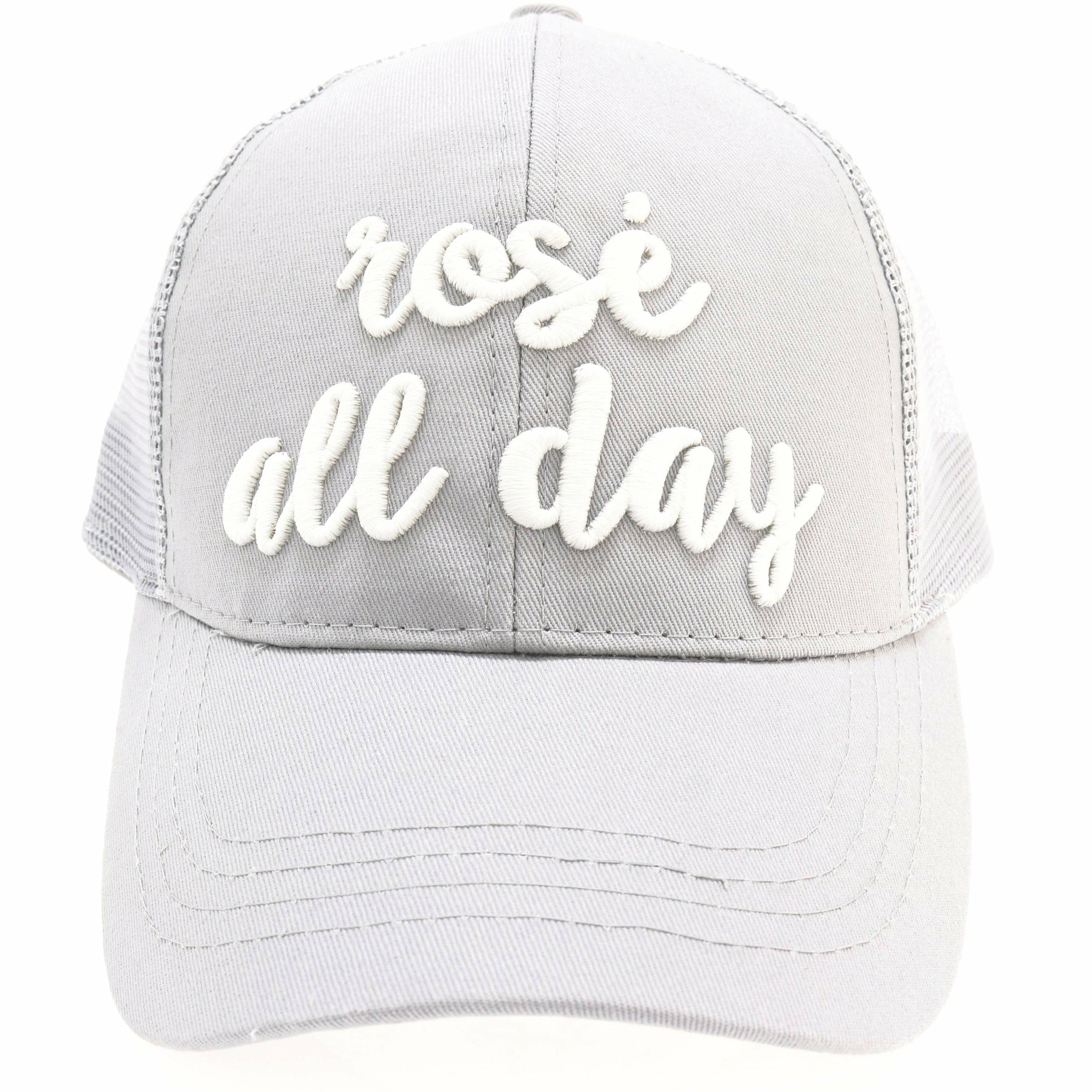 Rose All Day Embroidered High Ponytail CC Ballhat