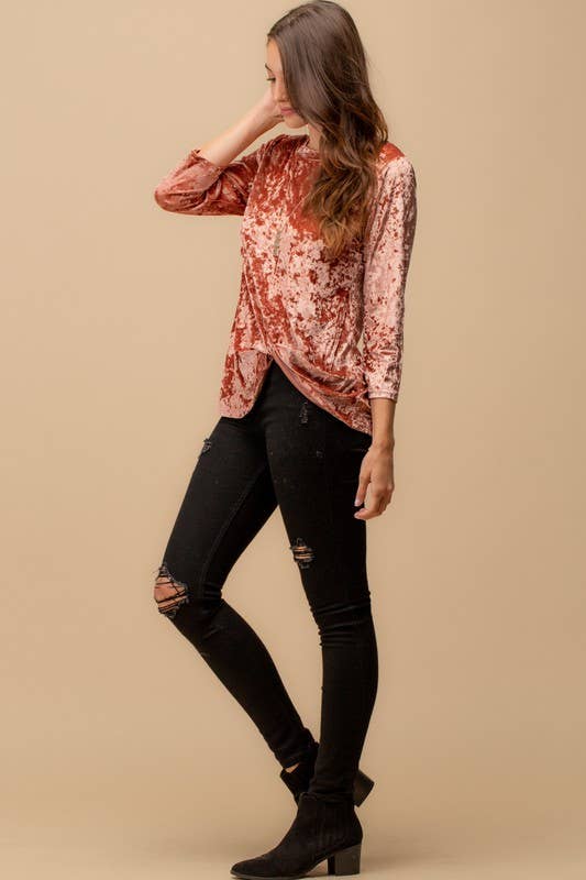 Rose Velvet Top