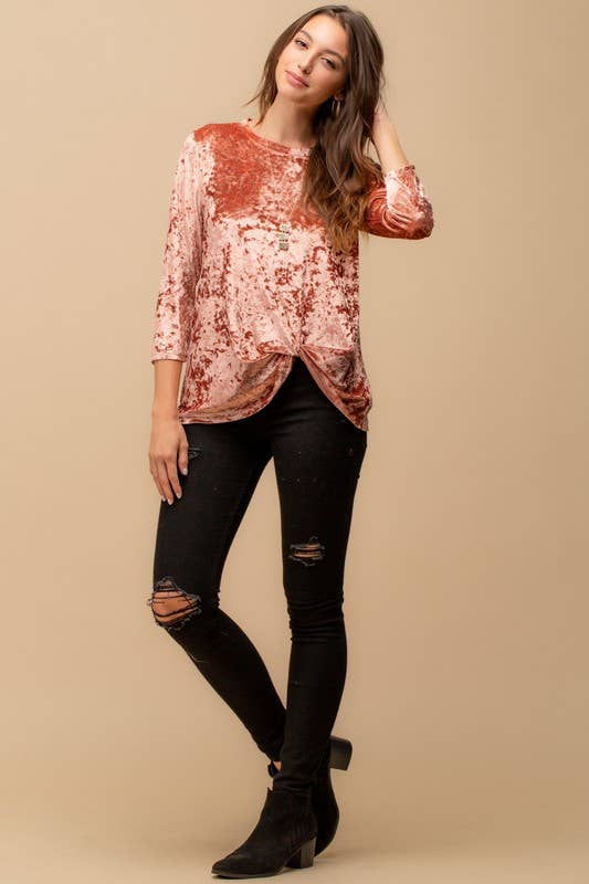 Rose Velvet Top
