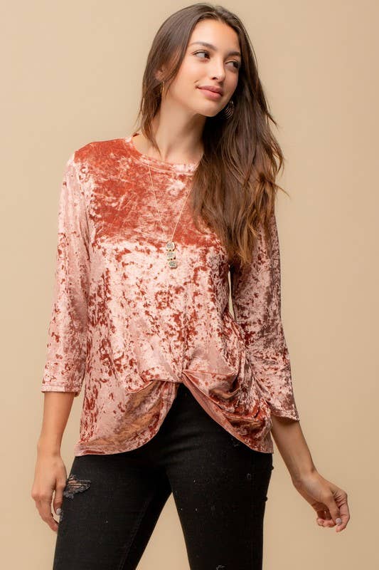 Doe and Rae top Rose Velvet Top