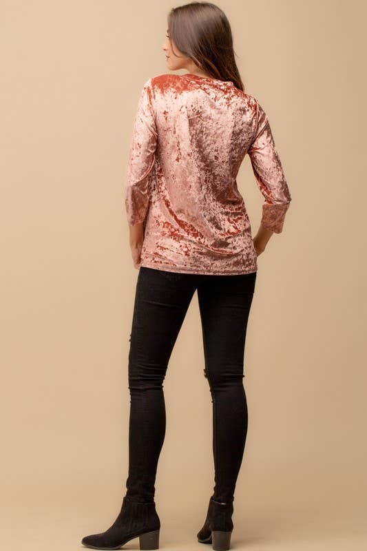 Rose Velvet Top