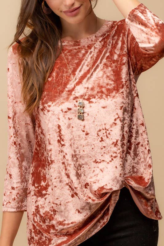 Doe and Rae top Rose Velvet Top