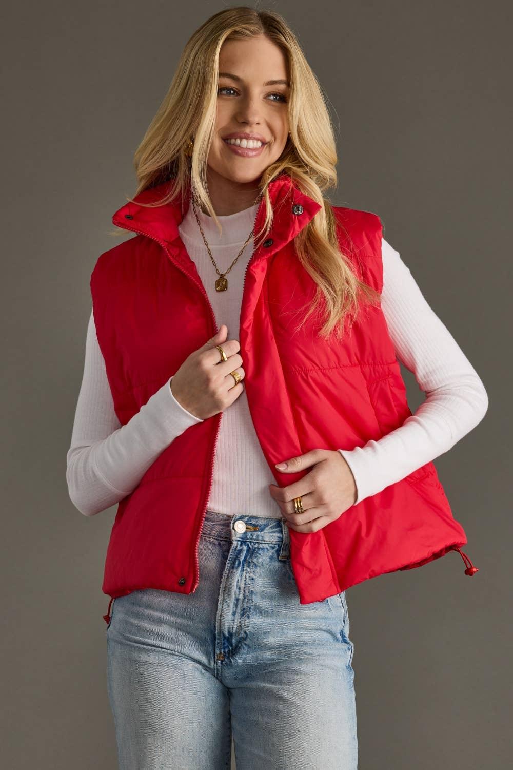 Ruby Red Puffer Vest