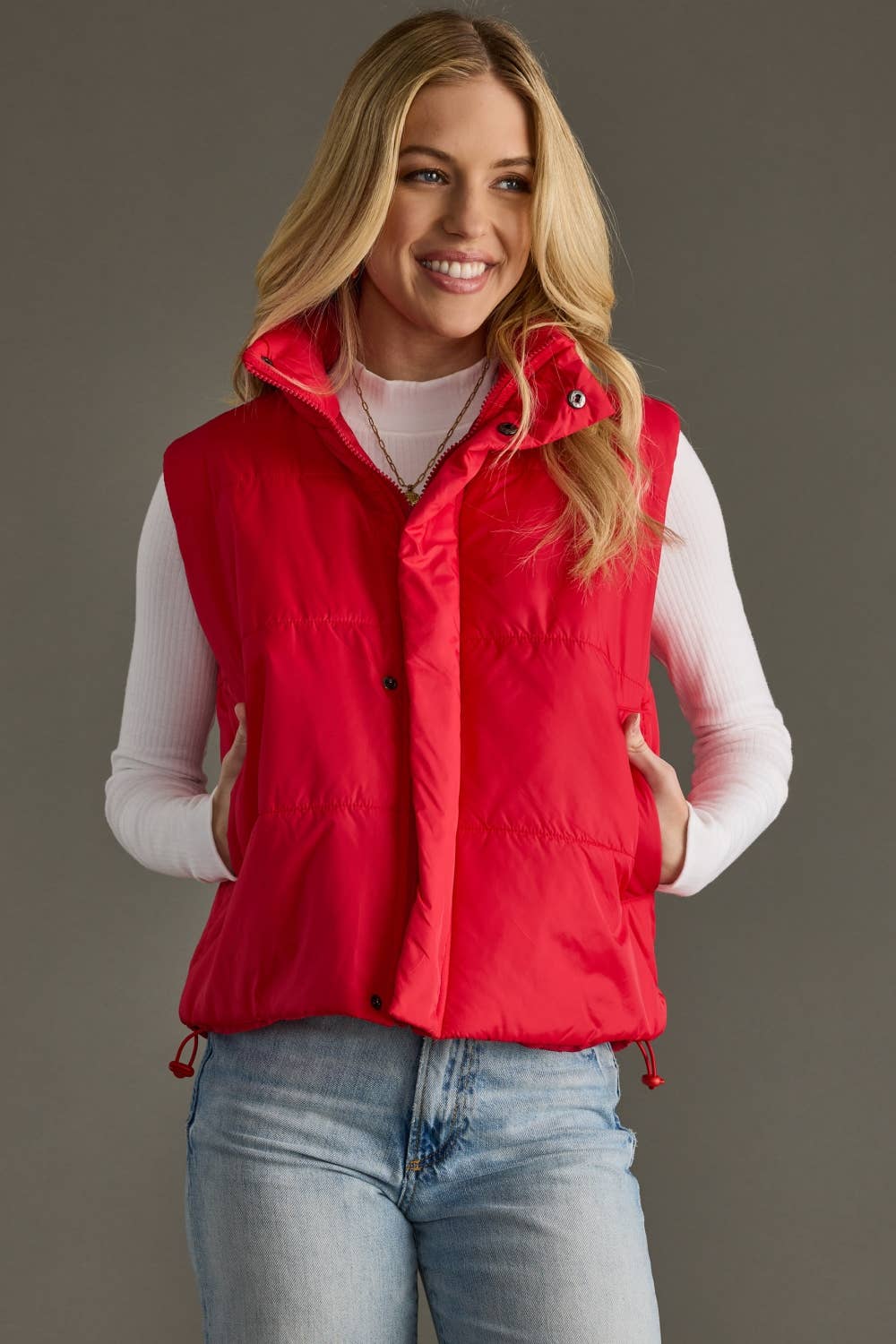 Ruby Red Puffer Vest