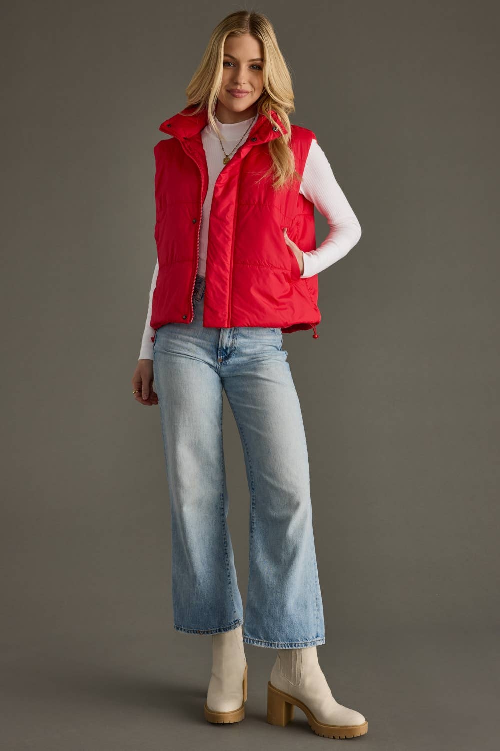 Ruby Red Puffer Vest