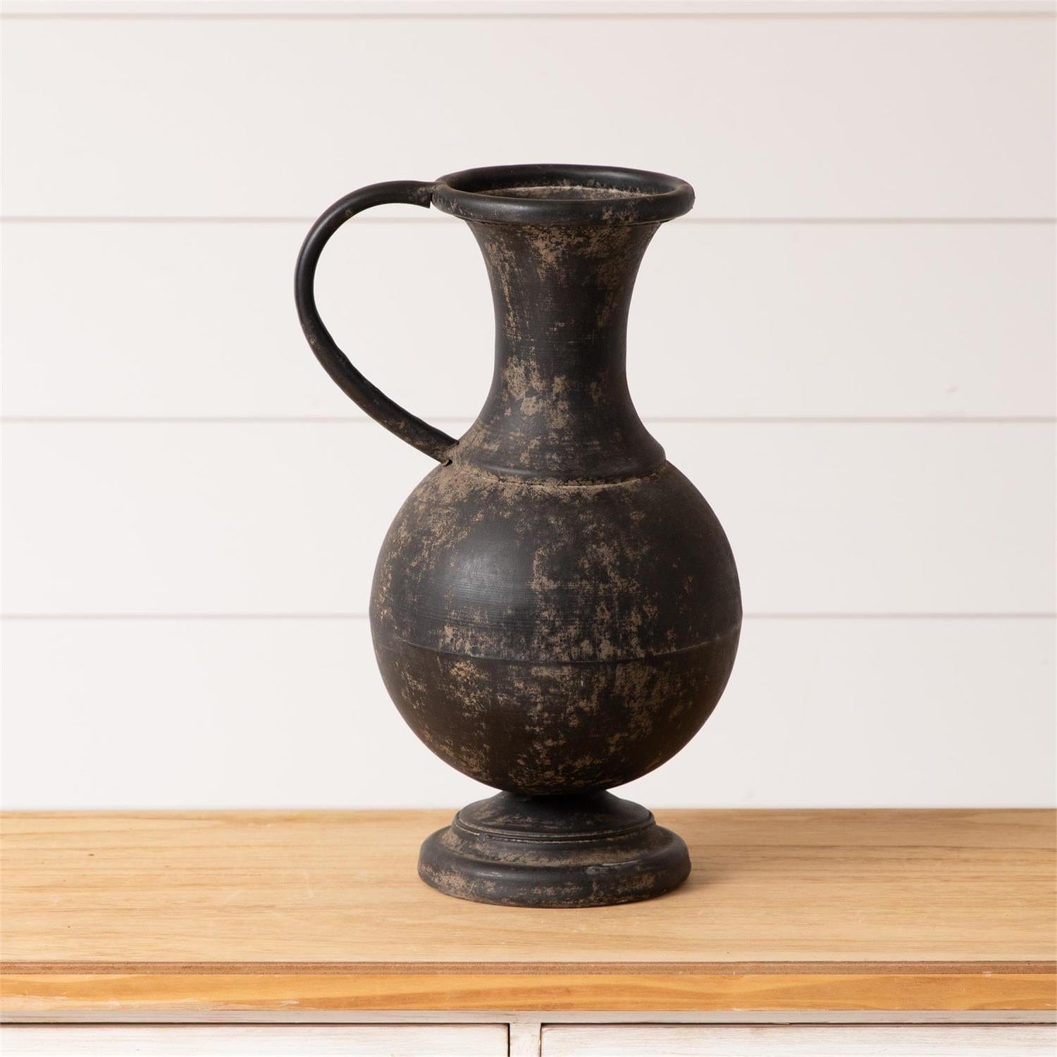 Rustic Metal Pitcher Vase