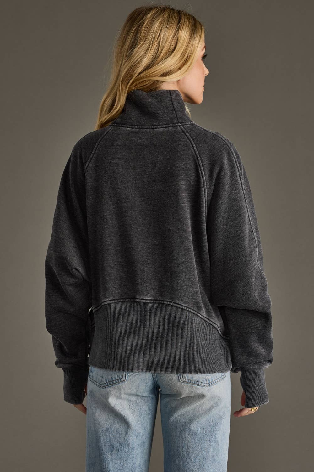 Ryleigh Charcoal Quarter Zip Sweatshirt