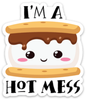 S'more Hot Mess Vinyl Sticker