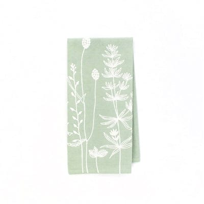 WT Collection Seasonal Decor Sage Tea Towel With Floral Print