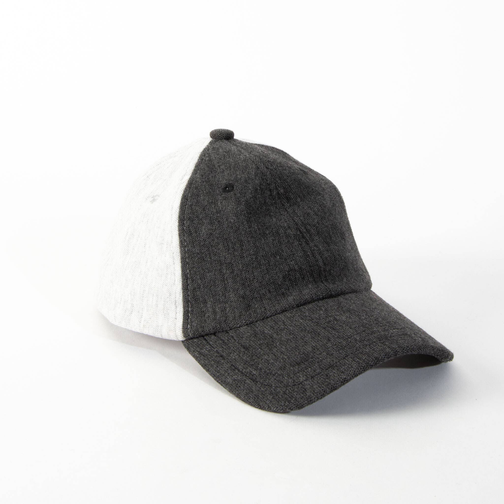 Elsie & Zoey Sale - Charlotte Two Tone Fleece Baseball Cap: Black