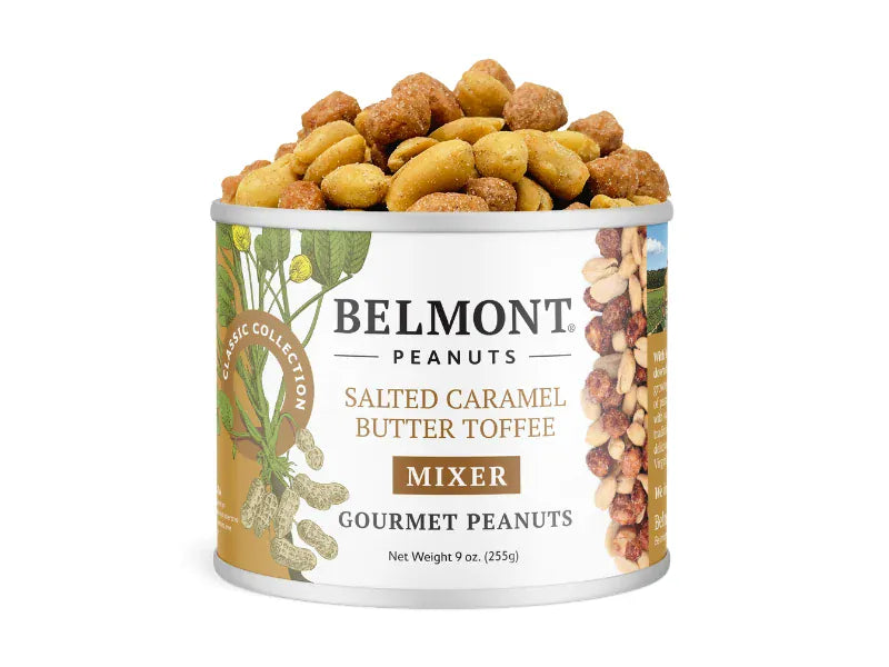 Belmont Peanuts peanuts 9oz Salted Caramel Butter Toffee Virginia Peanut Mix