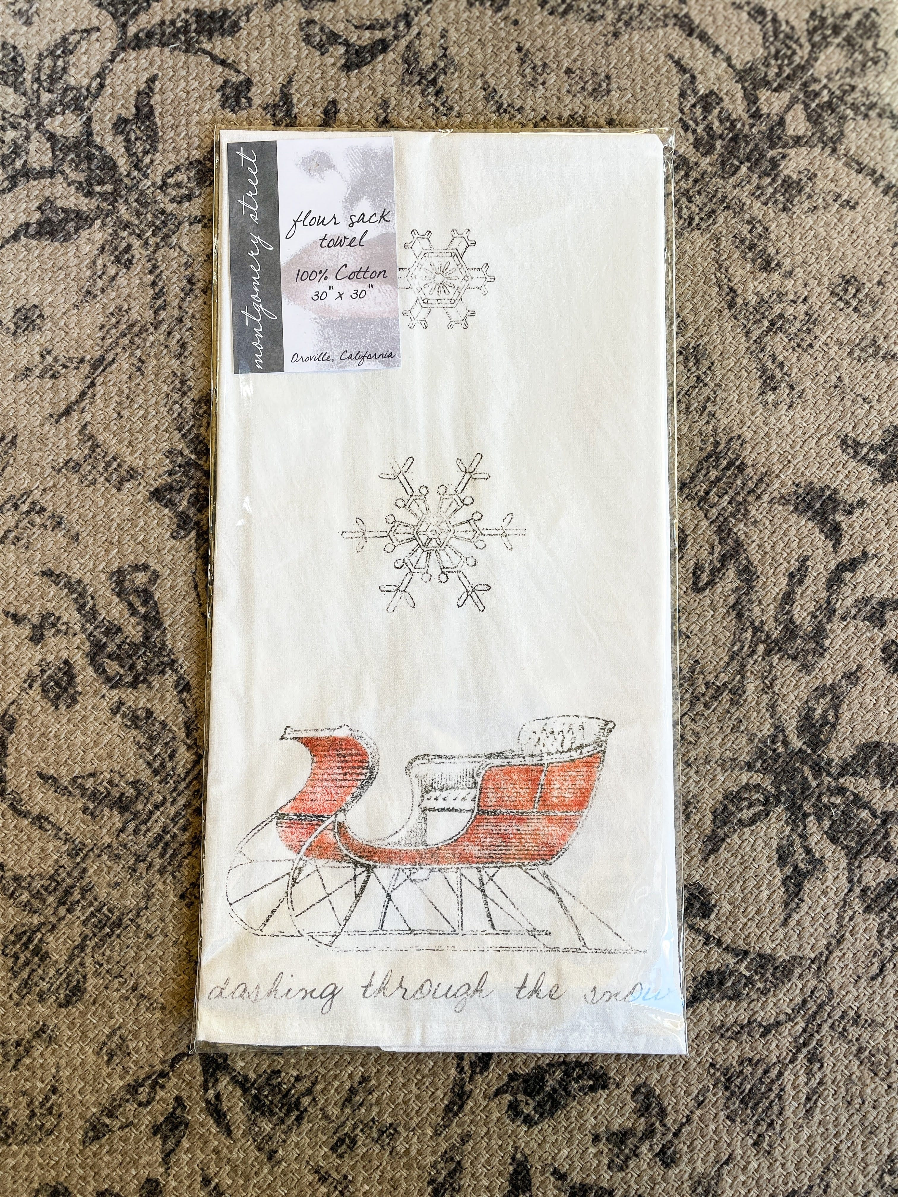 Santa's Sleigh Tea Towel