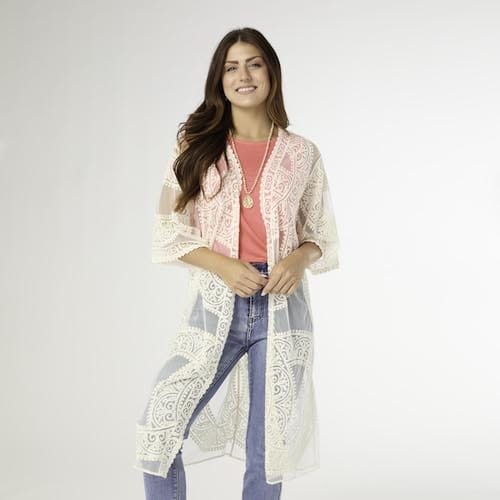 CoCo Carmen Scilla Elbow Sleeve Off White Open Cardigan