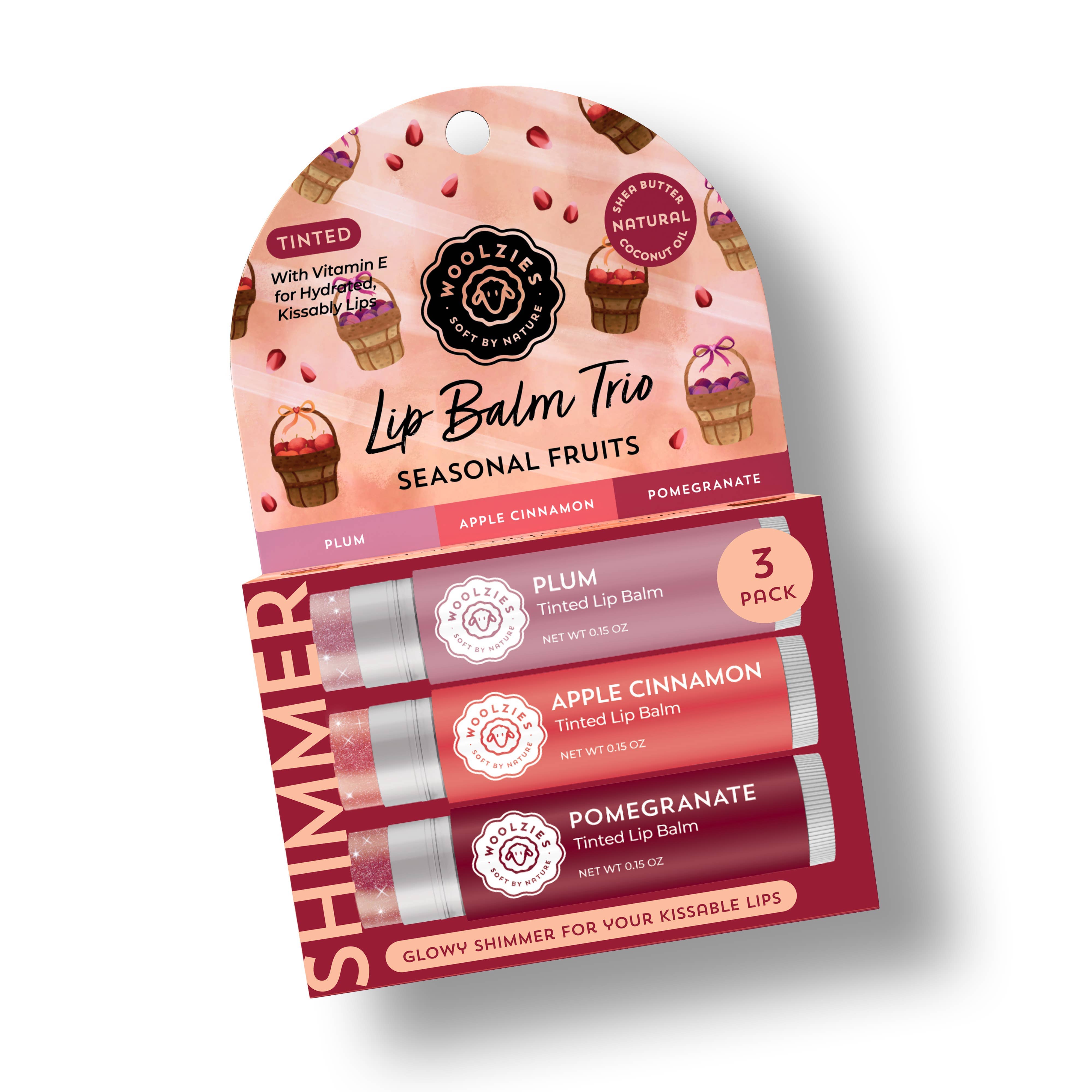 Woolzies Seasonal Fruits Tinted Lip Balm Trio