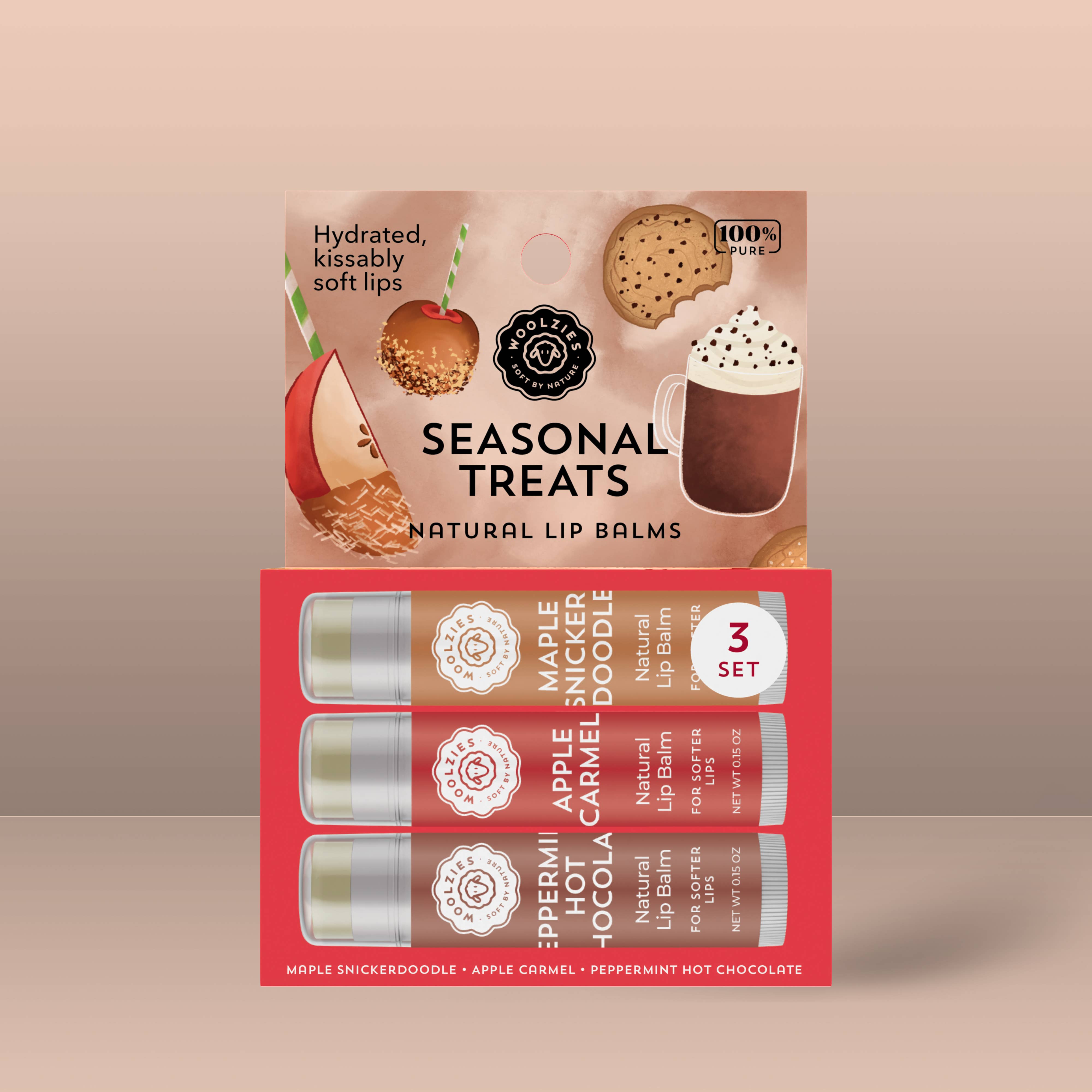 Woolzies Lip balm Seasonal Treats Natural Shea Butter Lip Balm Trio
