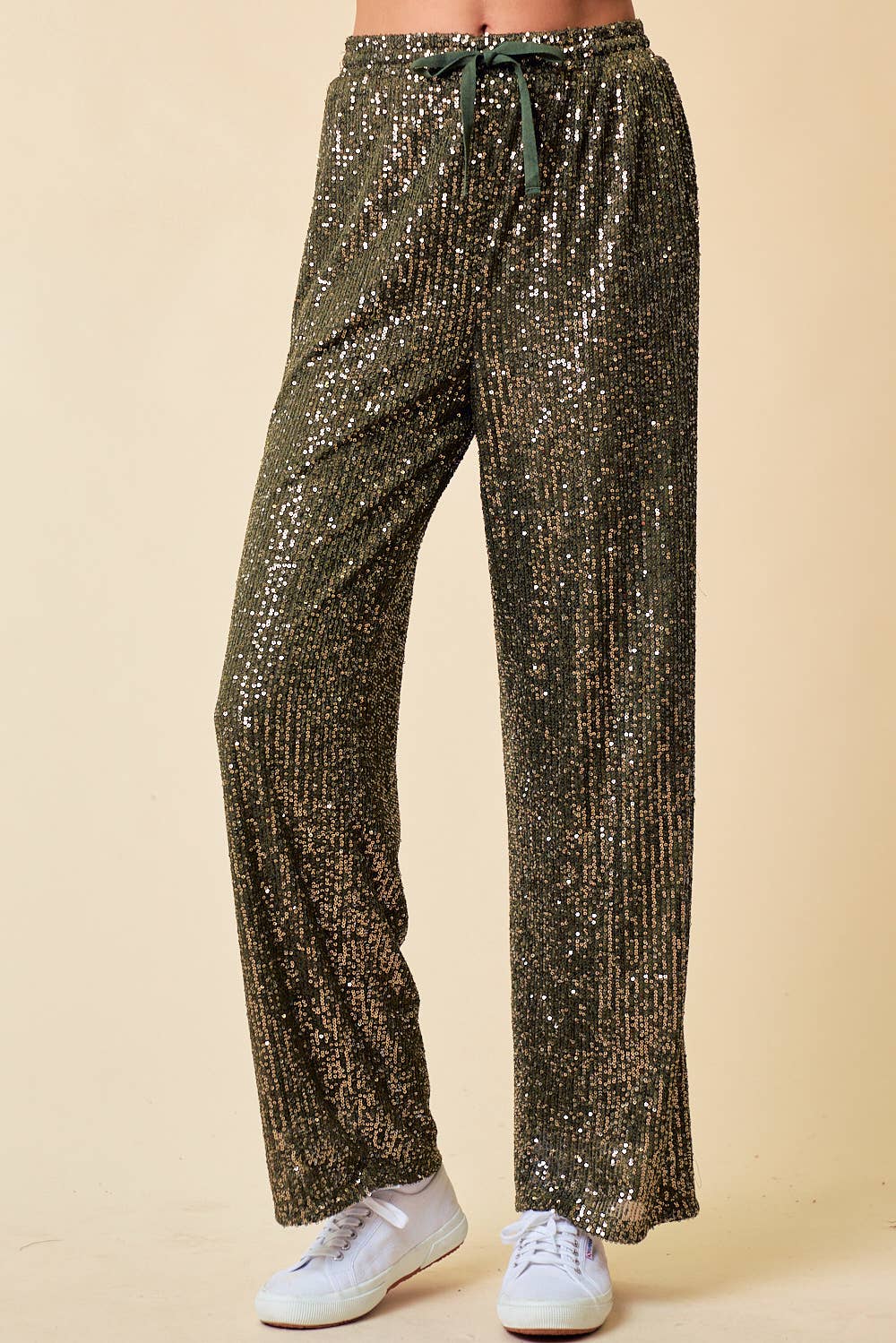 Sequin Straight Pants