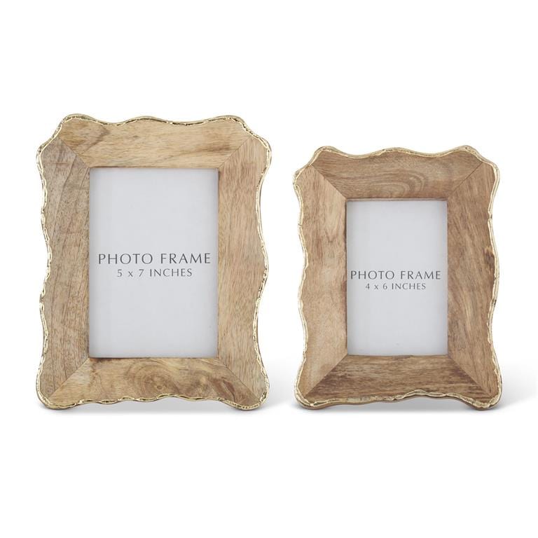 Scalloped Gold Edge Mango Wood Photo Frame
