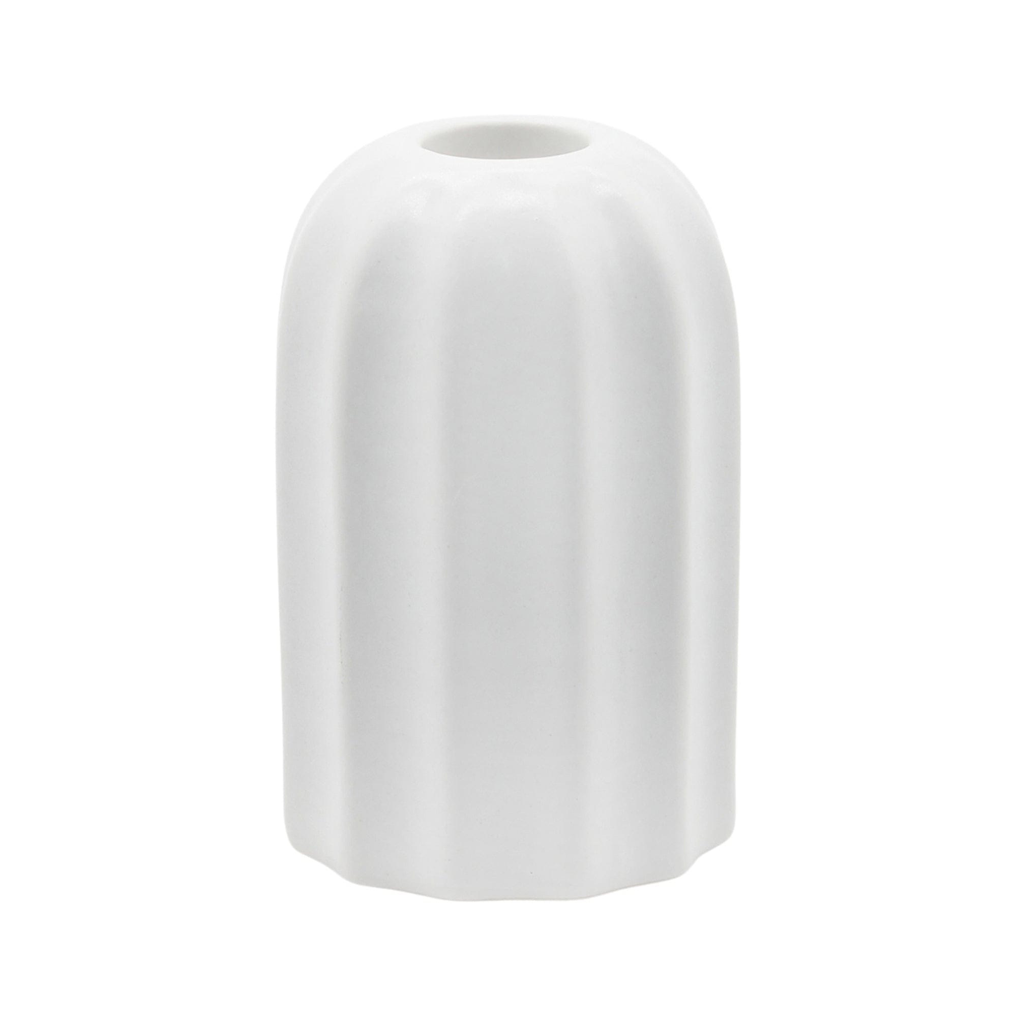 WT Collection Seasonal Decor Short Bone White Round Taper Candle Holder