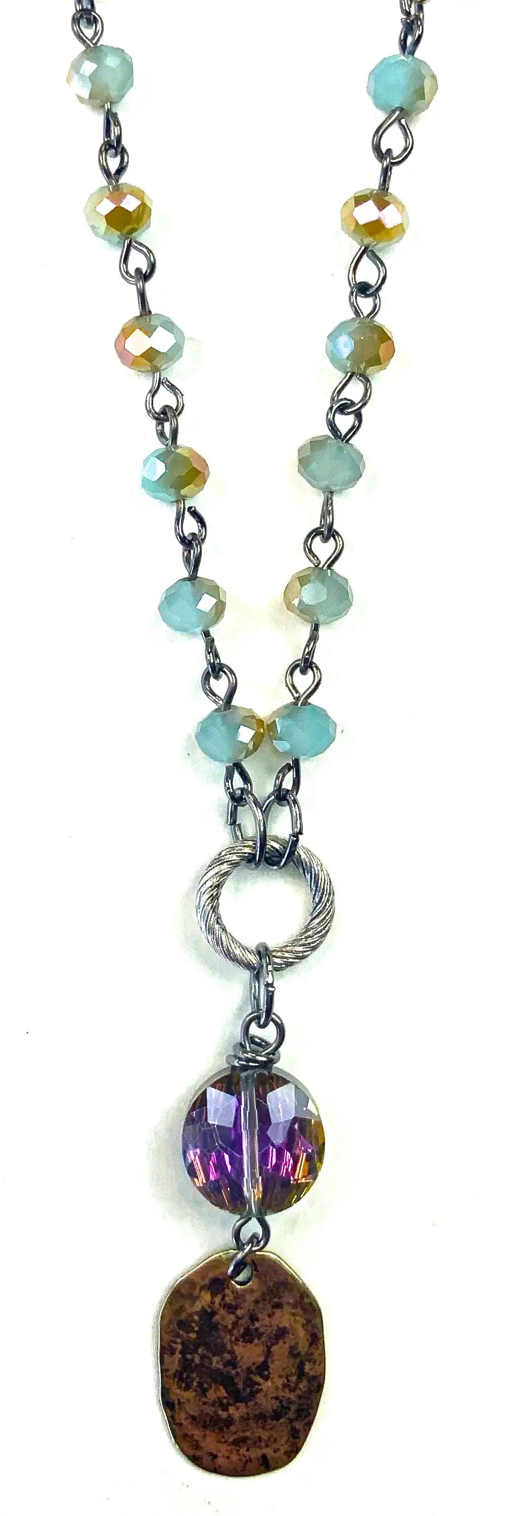 Lost & Found Trading Co. Necklace Short Rosaried Coin Drop Beaded Necklace