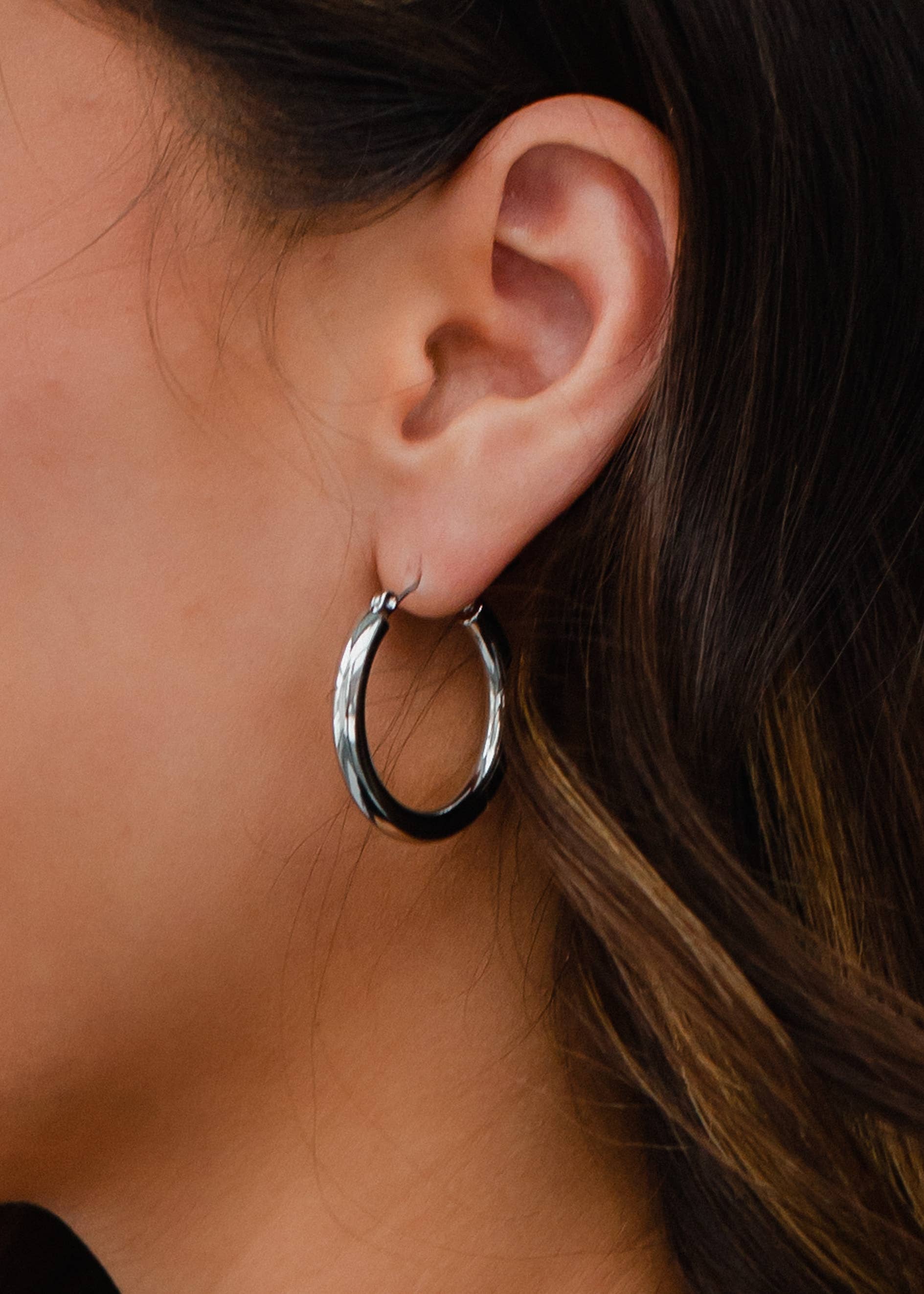 Panache Apparel Co. Silver Medium Hoop Earrings