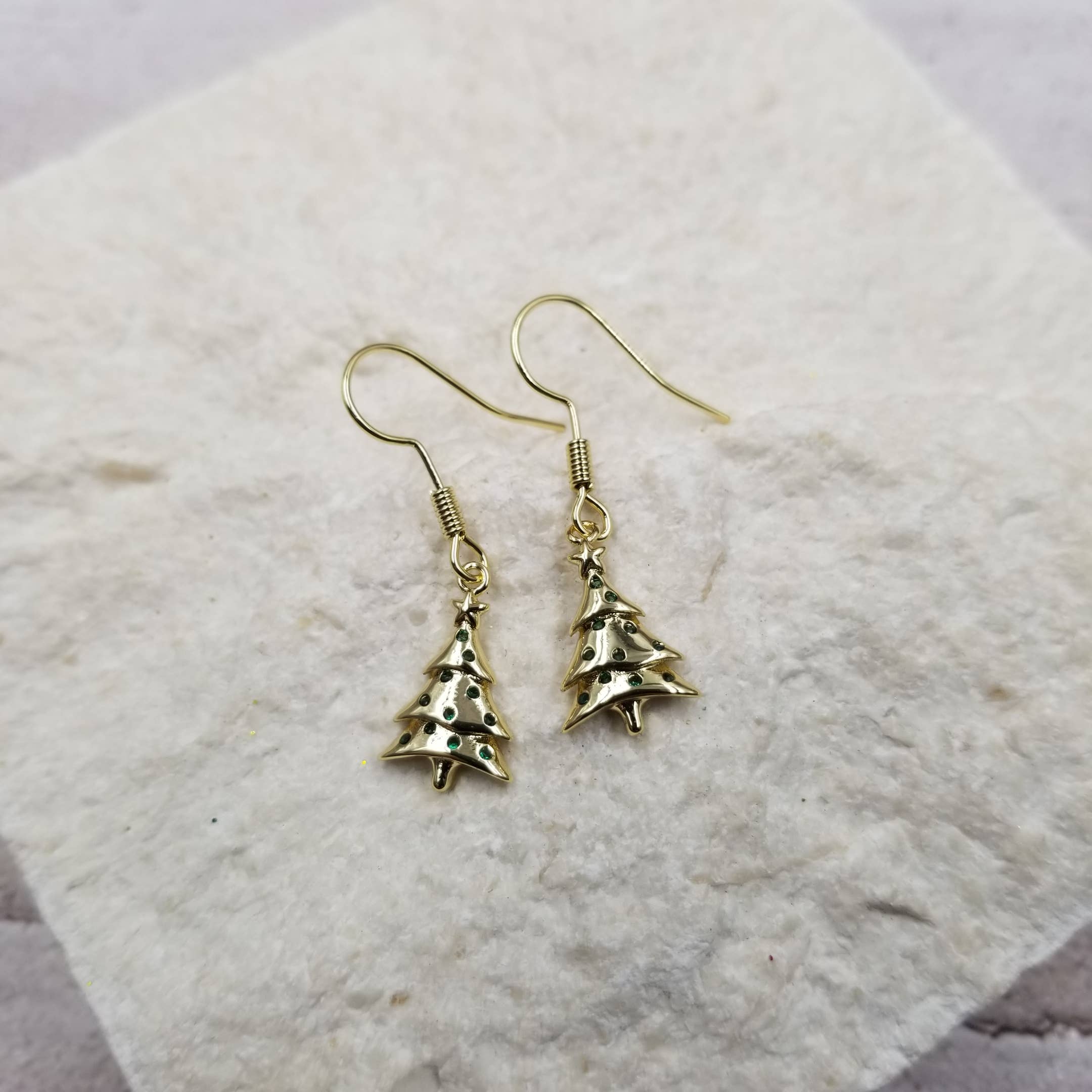 Treasure Wholesale Earrings Silver Mini Christmas Tree Earrings