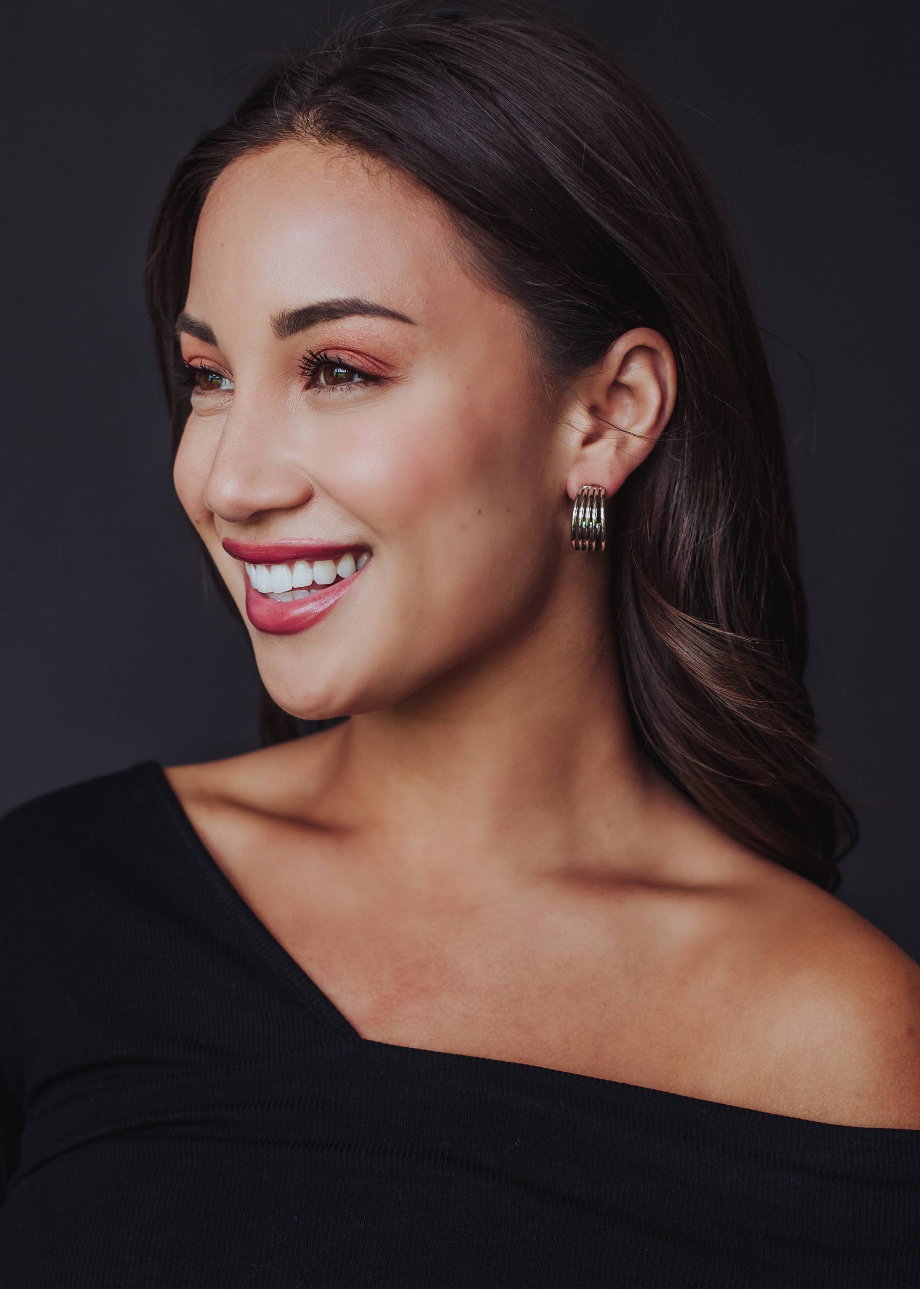 Panache Apparel Co. Earrings Silver Split Hoops