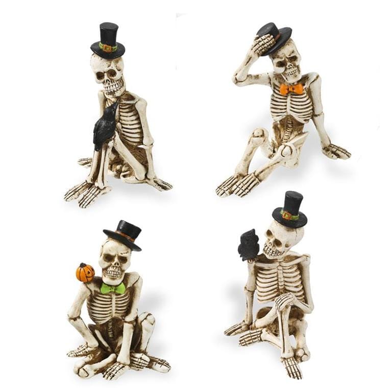 Sitting Skeleton w/Top Hat