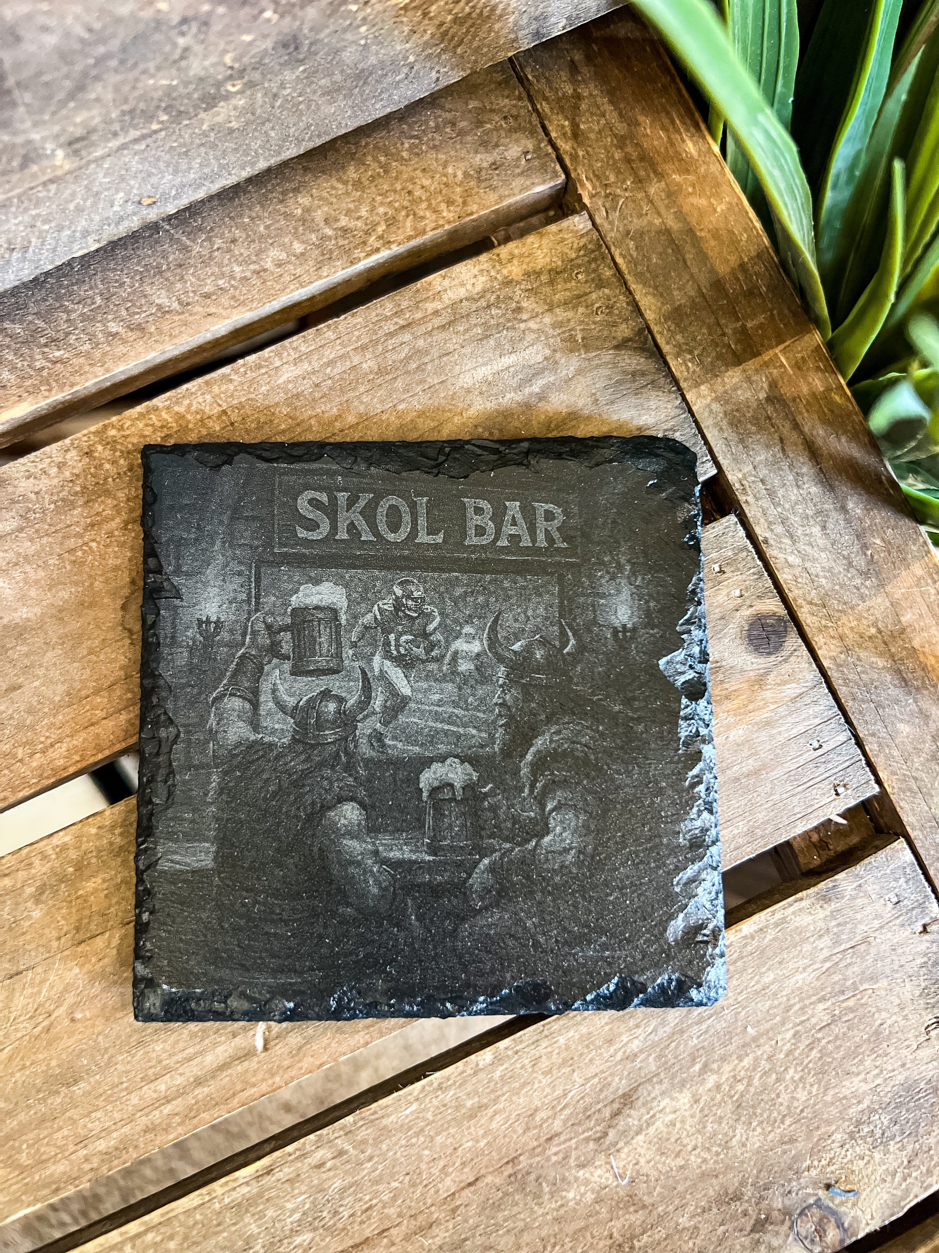 SKOL Bar Drinking Beer Engraved Coaster