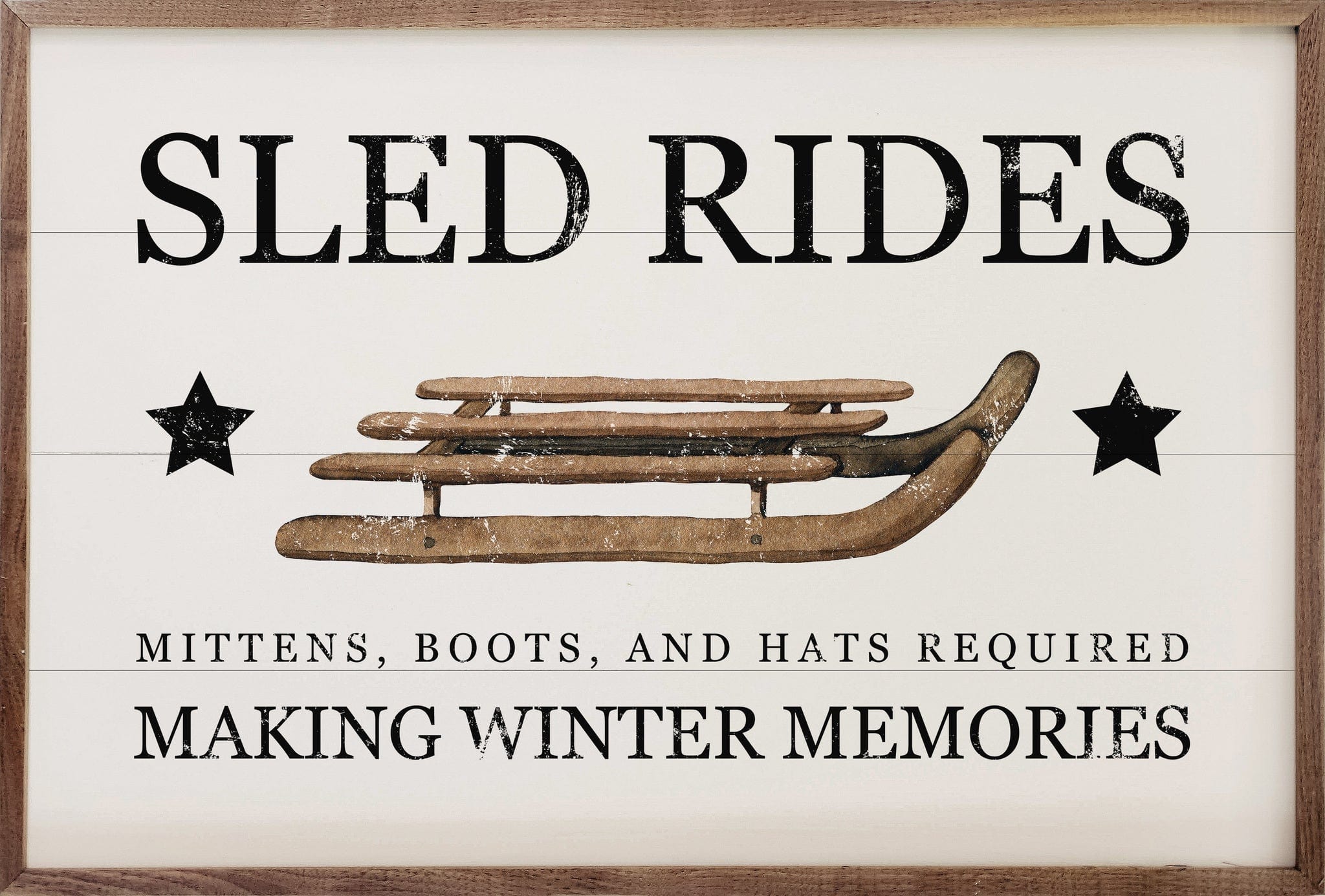 Kendrick Seasonal Decor Sled Rides Making Winter Memories Sign