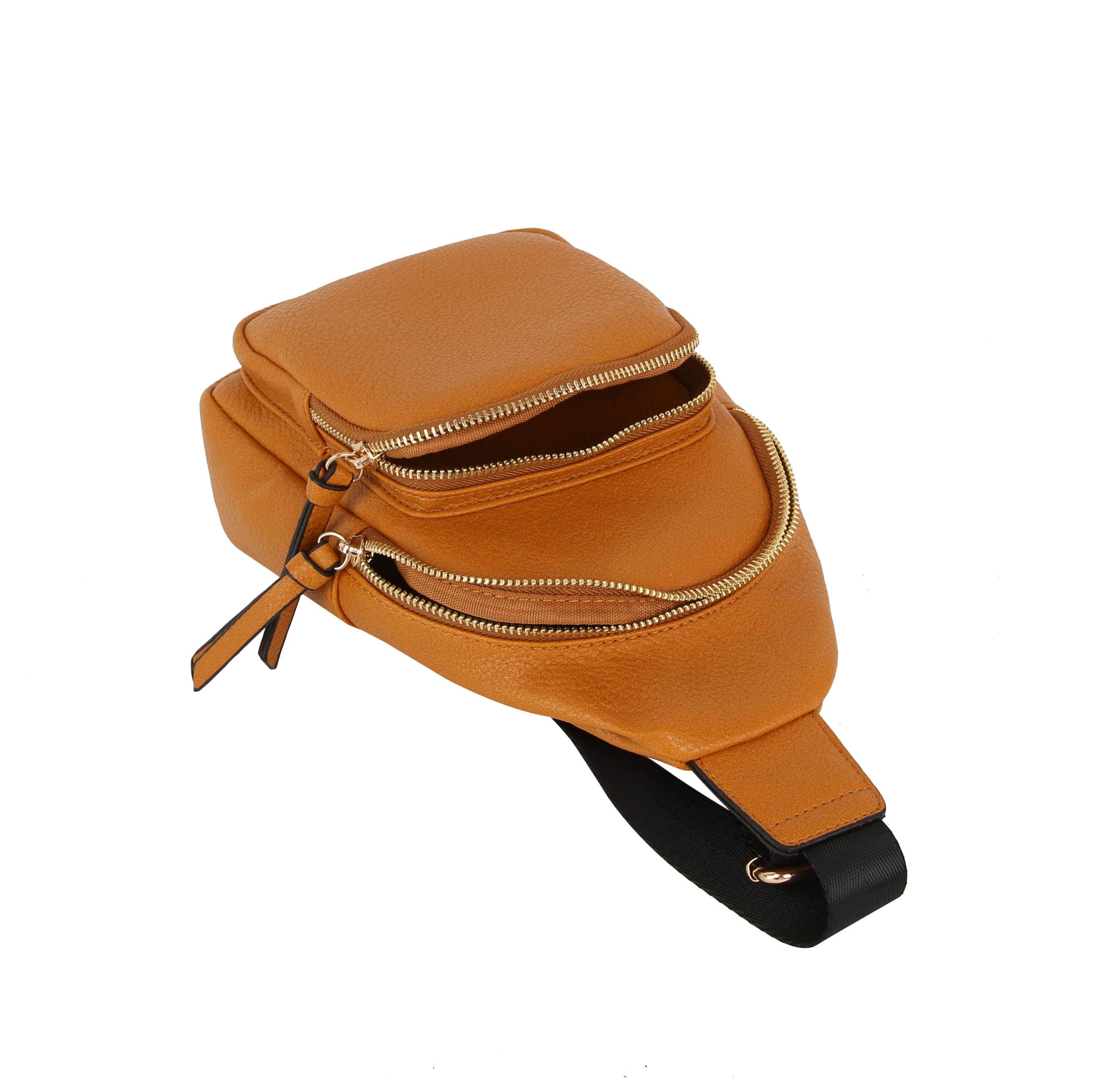 Handbag Factory Corp Crossbody Bag Stone Sleek Sling Crossbody Fanny Bag