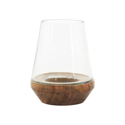 Small Candle Cutout Hurricane Glass