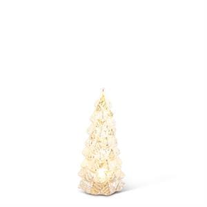 K&K Seasonal Decor Small Silver LED Glittered Mercury Glass