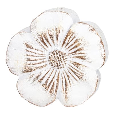 WT Collection Seasonal Decor Small Wood Resin Flower