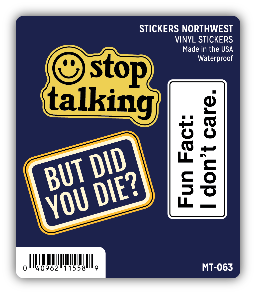 CJs Cottage Sticker Snarky Phrases Mini Vinyl Sticker Trio