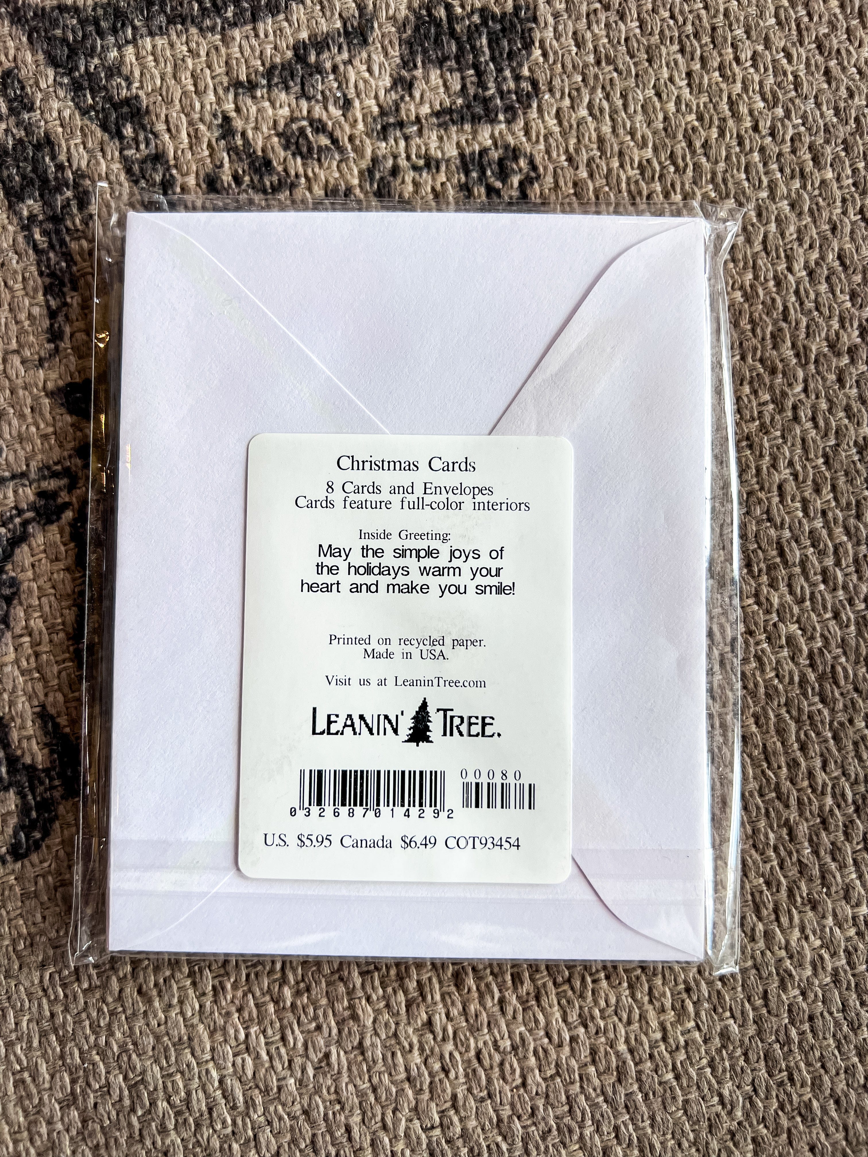 Leaning Tree Greeting Card Snowman & Cardinal Holiday Cards 8pk