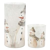 WT Collection Seasonal Decor Snowman Glass Jars