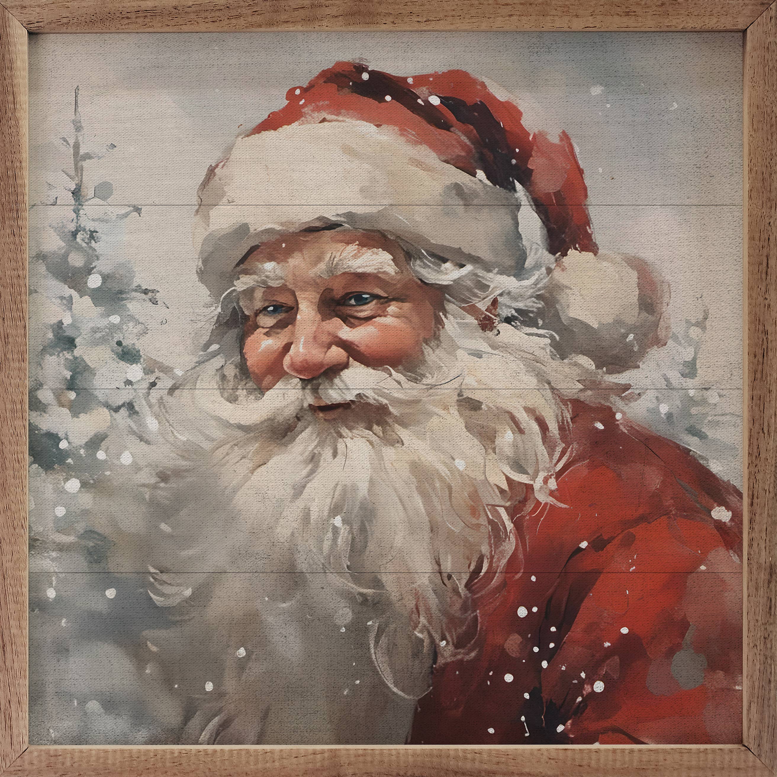Kendrick Home Sign Snowy Santa Portrait