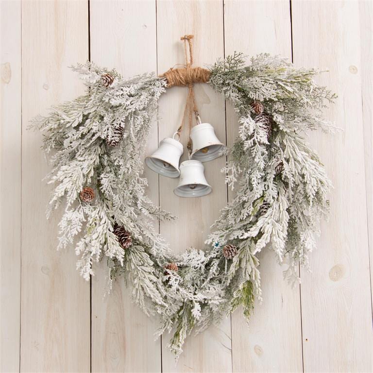 Audrey's Seasonal Decor Snowy Wreath with White Bells