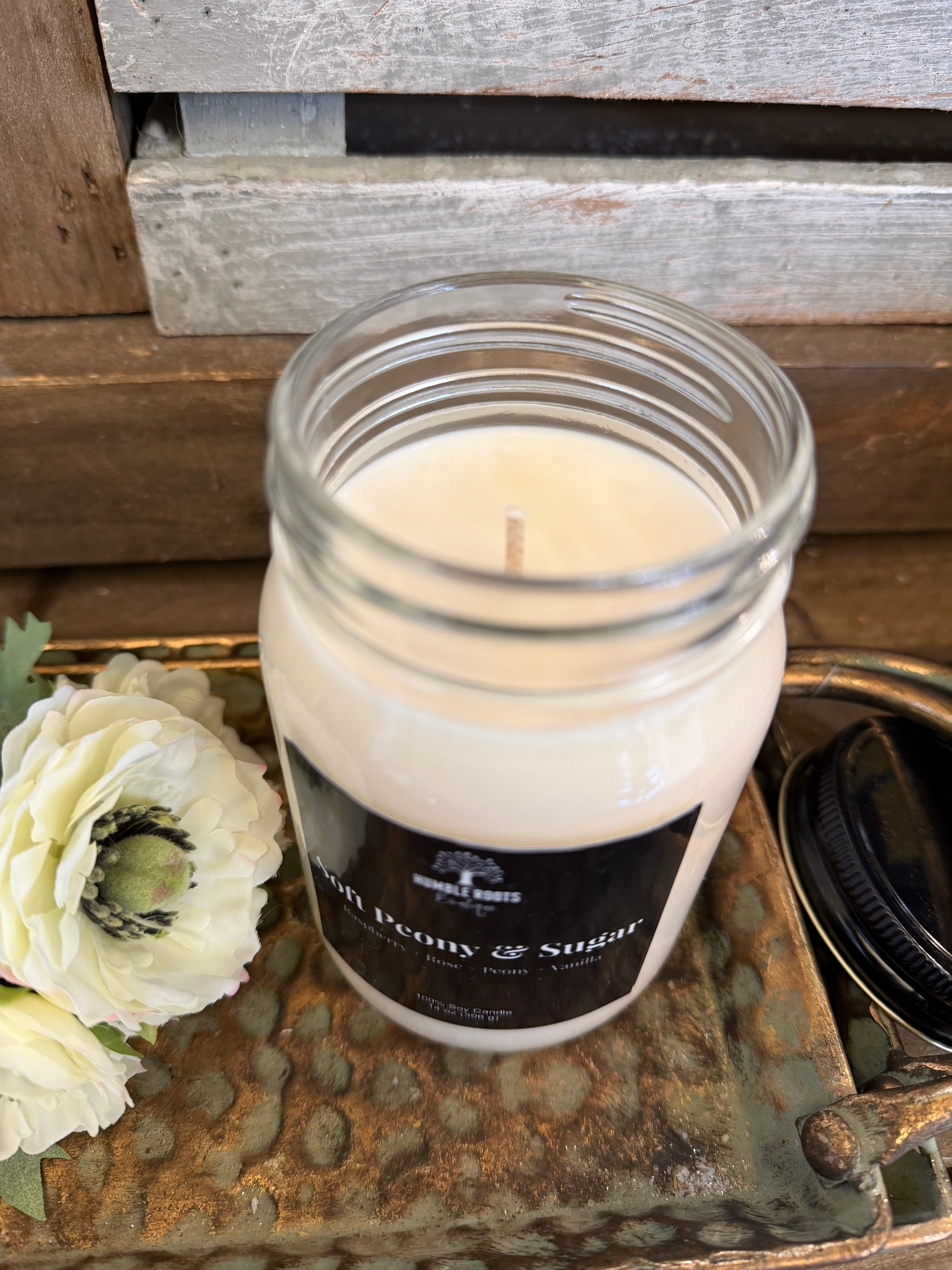 Humble Roots Boutique Candle Soft Peony & Sugar Soy Candle