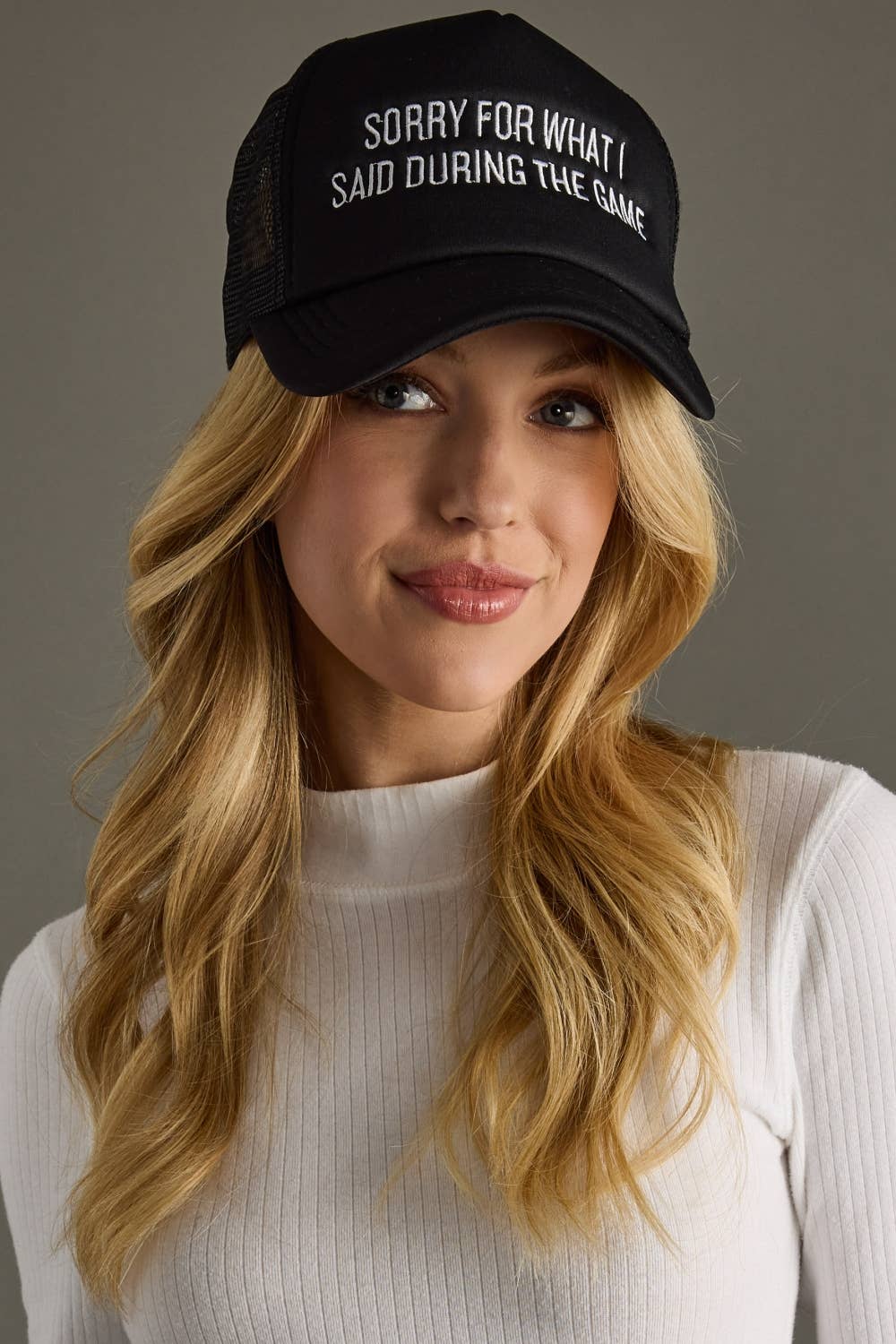 Panache Apparel Co. Baseball Hat Sorry For What I Said During The Game Trucker Hat